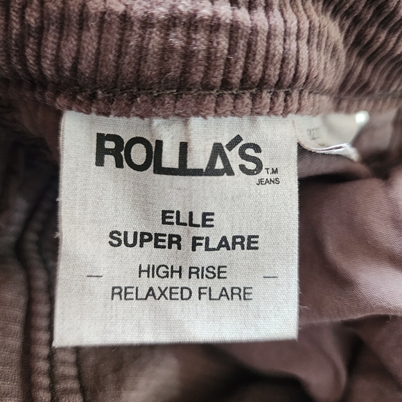 Rolla's ELLE SUPER FLARE Hi Rise Brown Corduroy Relaxed US Size 27 Aussie Size 9 - Picture 10 of 16